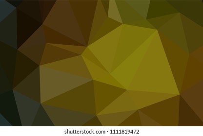 Dark Green, Yellow vector polygonal background. Glitter abstract illustration with an elegant design. A new texture for your design.