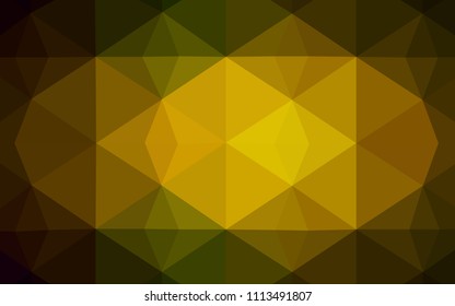 Dark Green, Yellow vector polygonal background. Creative illustration in halftone style with triangles. A completely new template for your banner.