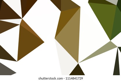 Dark Green, Yellow vector polygonal template. Elegant bright polygonal illustration with gradient. A new texture for your web site.