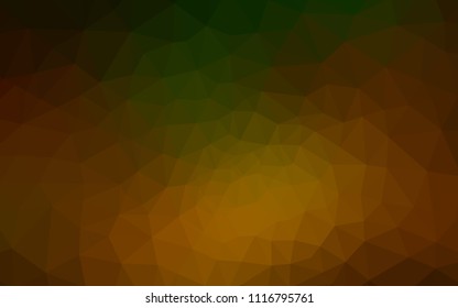 Dark Green, Yellow vector polygonal background. Modern abstract illustration with triangles. A new texture for your web site.