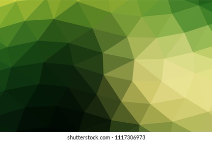 Dark Green, Yellow vector polygonal background. Geometric illustration in Origami style with gradient.  A new texture for your design.
