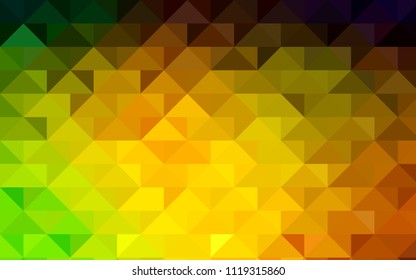 Dark Green, Yellow vector polygonal template. Shining colored illustration in a brand-new style. The textured pattern can be used for background.