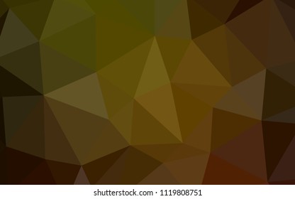 Dark Green, Yellow vector polygonal pattern. Shining polygonal illustration, which consist of triangles. Completely new template for your banner.
