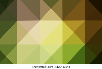 Dark Green, Yellow vector polygonal background. Glitter abstract illustration with an elegant design. Textured pattern can be used for background.