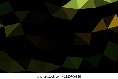 Dark Green, Yellow vector polygonal shapes. Triangular geometric sample with gradient.  Brand new design for your business.