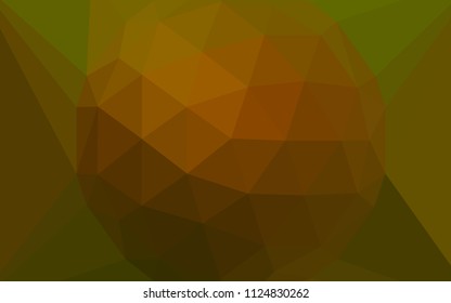 Dark Green, Yellow vector polygonal pattern with a diamond. Illustration in abstract style with triangles. Brand new style for your business design.