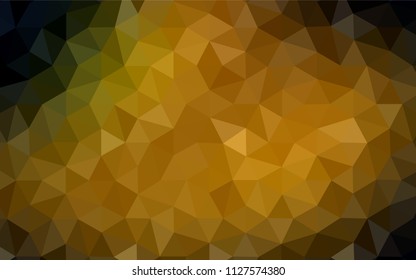 Dark Green, Yellow vector polygonal pattern. Colorful abstract illustration with triangles. Polygonal design for your web site.