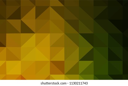 Dark Green, Yellow vector polygonal pattern. Creative geometric illustration in Origami style with gradient. Brand new design for your business.