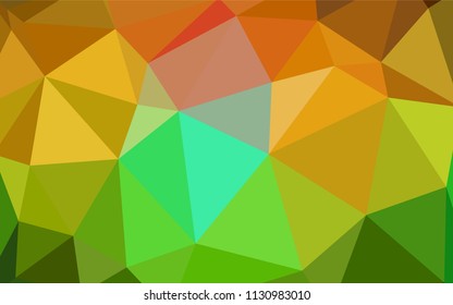 Dark Green, Yellow vector polygonal template. Triangular geometric sample with gradient.  A completely new design for your leaflet.