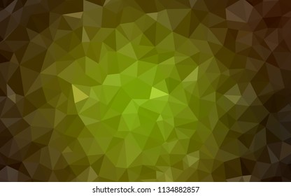 Dark Green, Yellow vector polygonal background. Elegant bright polygonal illustration with gradient. Completely new template for your banner.