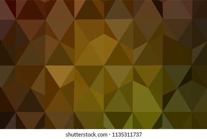 Dark Green, Yellow vector polygonal background. Geometric illustration in Origami style with gradient.  Best triangular design for your business.