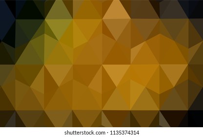 Dark Green, Yellow vector polygonal pattern. Modern abstract illustration with triangles. Brand new design for your business.