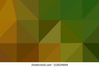Dark Green, Yellow vector polygonal pattern. Colorful illustration in polygonal style with gradient. A completely new template for your business design.