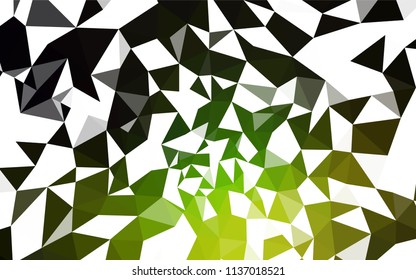 Dark Green, Yellow vector polygonal template. Shining colorful illustration with triangles. Brand new style for your business design.