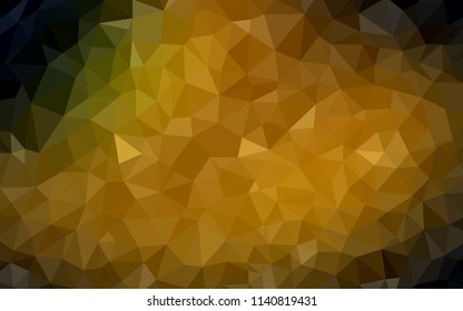Dark Green, Yellow vector polygonal pattern. Geometric illustration in Origami style with gradient.  Template for cell phone's backgrounds.