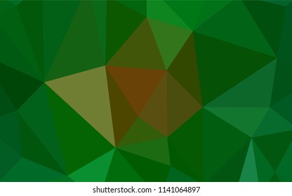 Dark Green, Yellow vector polygonal background. Colorful abstract illustration with triangles. Triangular pattern for your design.