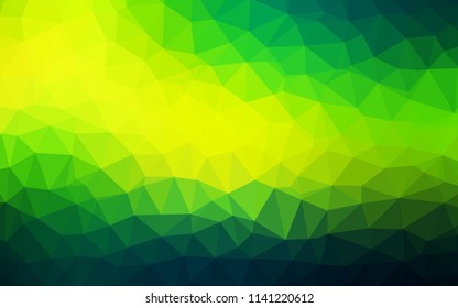 Dark Green, Yellow vector polygonal pattern. Colorful illustration in abstract style with triangles. Template for cell phone's backgrounds.