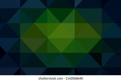 Dark Green, Yellow vector polygonal pattern. Modern abstract illustration with triangles. Pattern for a brand book's backdrop.