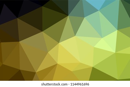 Dark Green, Yellow vector polygonal pattern. Shining polygonal illustration, which consist of triangles. Polygonal design for your web site.