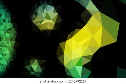 Dark Green, Yellow vector polygonal pattern. Modern geometrical abstract illustration with gradient. The elegant pattern can be used as part of a brand book.
