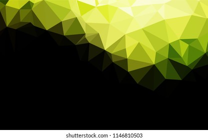 Dark Green, Yellow vector polygonal pattern. Triangular geometric sample with gradient.  The best triangular design for your business.