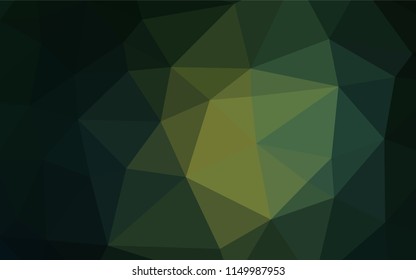 Dark Green, Yellow vector polygonal background. A sample with polygonal shapes. Triangular pattern for your business design.
