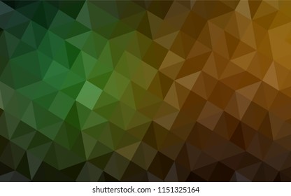Dark Green, Yellow vector polygonal background. Modern abstract illustration with triangles. Template for cell phone's backgrounds.
