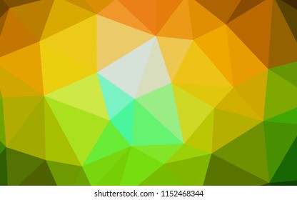 Dark Green, Yellow vector polygonal pattern. A completely new color illustration in a polygonal style. Template for cell phone's backgrounds.