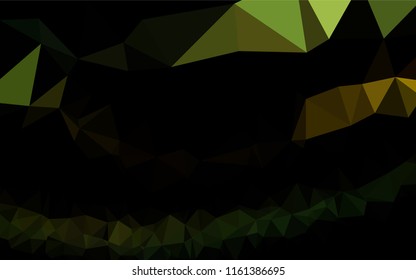 Dark Green, Yellow vector polygonal pattern. Shining illustration, which consist of triangles. The elegant pattern can be used as part of a brand book.