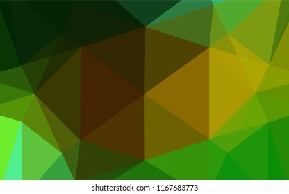 Dark Green, Yellow vector polygonal pattern. Glitter abstract illustration with an elegant design. The textured pattern can be used for background.