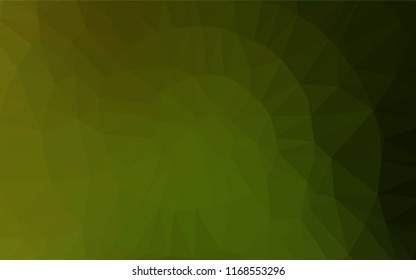 Dark Green, Yellow vector polygonal template. Creative illustration in halftone style with gradient. Triangular pattern for your business design.
