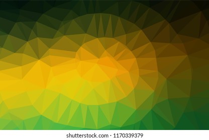 Dark Green, Yellow vector polygonal template. Brand new colored illustration in blurry style with gradient. The best triangular design for your business.