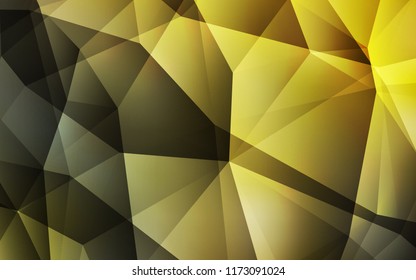Dark Green, Yellow vector polygonal pattern. Triangular geometric sample with gradient.  Brand new design for your business.