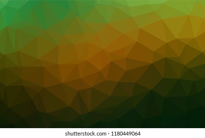 Dark Green, Yellow vector polygonal pattern. Colorful abstract illustration with gradient. The completely new template can be used for your brand book.