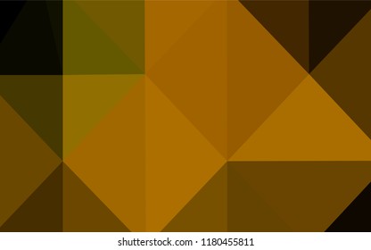 Dark Green, Yellow vector polygonal pattern. A completely new color illustration in a  polygonal style. Triangular pattern for your business design.