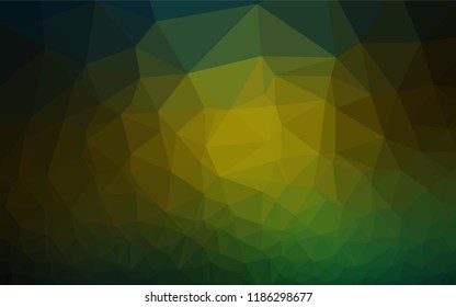 Dark Green, Yellow vector polygonal background. Creative geometric illustration in Origami style with gradient. The completely new template can be used for your brand book.
