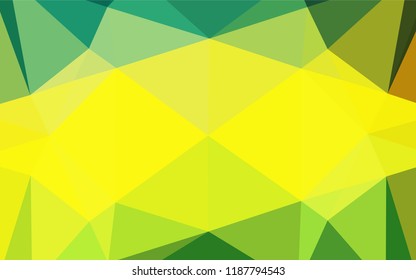 Dark Green, Yellow vector polygonal pattern. Colorful illustration in abstract style with gradient. A completely new template for your business design.