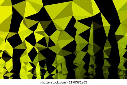 Dark Green, Yellow vector polygonal pattern. Shining illustration, which consist of triangles. The polygonal design can be used for your web site.