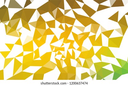 Dark Green, Yellow vector polygonal template. Modern abstract illustration with triangles. Polygonal design for your web site.