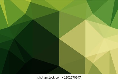 Dark Green, Yellow vector polygonal background. A sample with polygonal shapes. The best triangular design for your business.