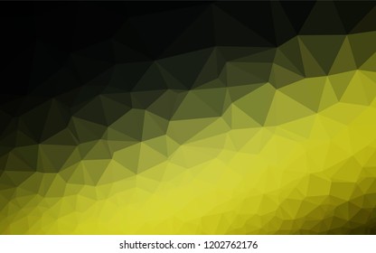 Dark Green, Yellow vector polygonal pattern. Modern geometrical abstract illustration with gradient. Triangular pattern for your business design.