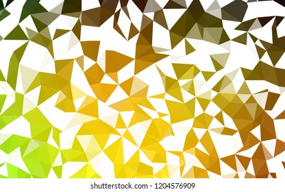 Dark Green, Yellow vector polygonal pattern. Shining colorful illustration with triangles. Best triangular design for your business.