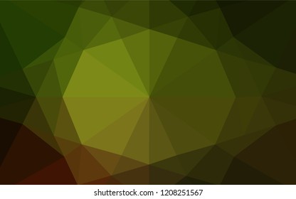 Dark Green, Yellow vector polygonal template. Colorful abstract illustration with gradient. Triangular pattern for your business design.