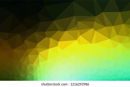 Dark Green, Yellow vector polygonal background. Brand new colored illustration in blurry style with gradient. Brand new style for your business design.