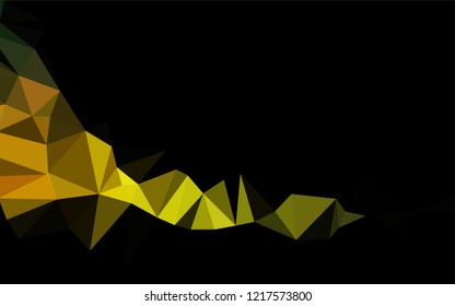 Dark Green, Yellow vector polygonal template. Geometric illustration in Origami style with gradient.  The elegant pattern can be used as part of a brand book.