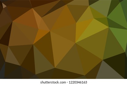 Dark Green, Yellow vector polygonal pattern. Colorful illustration in abstract style with triangles. Polygonal design for your web site.