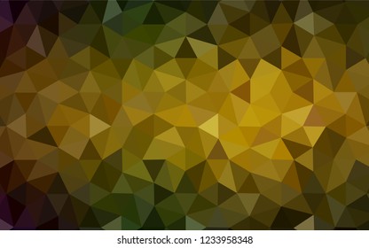Dark Green, Yellow vector polygonal template. Shining polygonal illustration, which consist of triangles. A new texture for your web site.