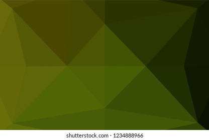 Dark Green, Yellow vector polygonal pattern. A vague abstract illustration with gradient. The polygonal design can be used for your web site.