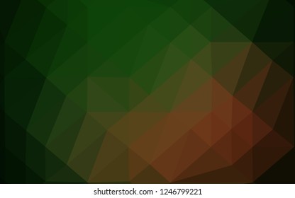 Dark Green, Yellow vector polygonal background. Glitter abstract illustration with an elegant design. Brand new style for your business design.