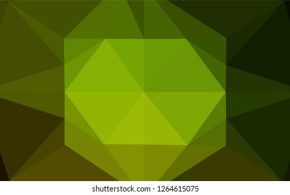 Dark Green, Yellow vector polygonal background. Shining illustration, which consist of triangles. The completely new template can be used for your brand book.